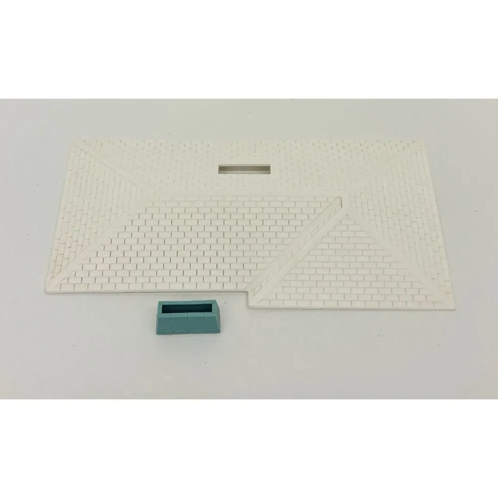 Plasticville O & S Gauge Ranch House Turquoise w/ White Roof Gray Door 1705-129